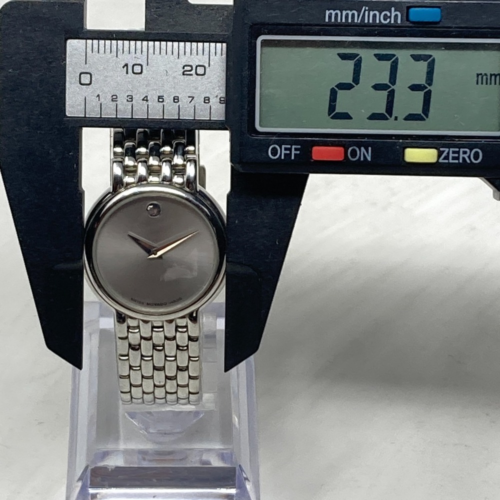 Movado Museum Watch Women 23mm Silver Tone 84.A1.1835 Swiss New Battery 6.5" - Picture 9 of 16